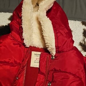 Old Navy Bright Red Kids Puffer Jacket